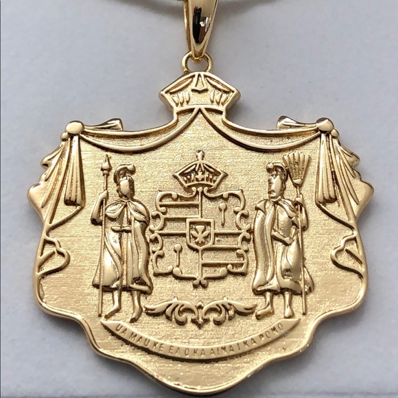 14k GOLD Hawaiian Coat of Arms 5mm x 20in Necklace - Picture 1 of 8